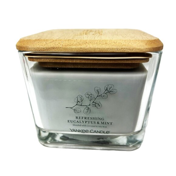 Yankee Candle Eucalyptus Mint Well Living Collection Square Candle 11.25 oz NWT - Picture 1 of 10